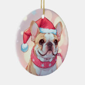 Décoration En Céramique Mignonne Bulldog français avec casquette et foular (Droite)