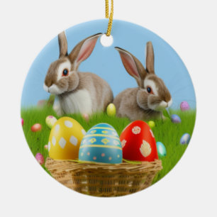 Décoration En Céramique Mignonne Bunnyfor Pâques pour une humeur positive