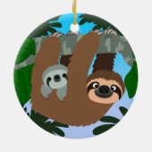 Décoration En Céramique Mignonne Cartoon Mère Sloth Et Bébé (Dos)