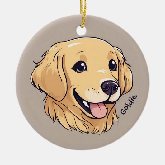 Décoration En Céramique Mignonne Golden Retriever Chien (Devant)