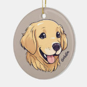 Décoration En Céramique Mignonne Golden Retriever Chien (Gauche)