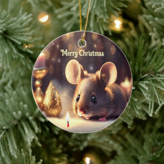 Décoration En Céramique Mignonne souris fête Noël, coutume (Arbre)