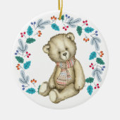 Décoration En Céramique Mignonne Teddy Bear Wreath Noël (Devant)