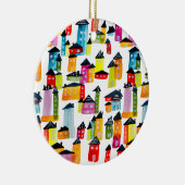 Décoration En Céramique Mignonnes maisons d'aquarelle blanc (Droite)