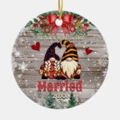 Décoration En Céramique Mignons nains mariés de Noël (Devant)