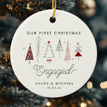 Décoration En Céramique Mignons Noël Engagé Arbres Whimsical<br><div class="desc">Célébrez votre premier Noël engagé avec ce joli ornement! Doté d'arbres capricieux sur une base en céramique,  il ajoute charme et joie à votre décor de vacances. Personnalisez avec du texte personnalisé pour cette touche extra-spéciale</div>