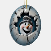 Décoration En Céramique Mignons Noël Snowman 3D (Droite)