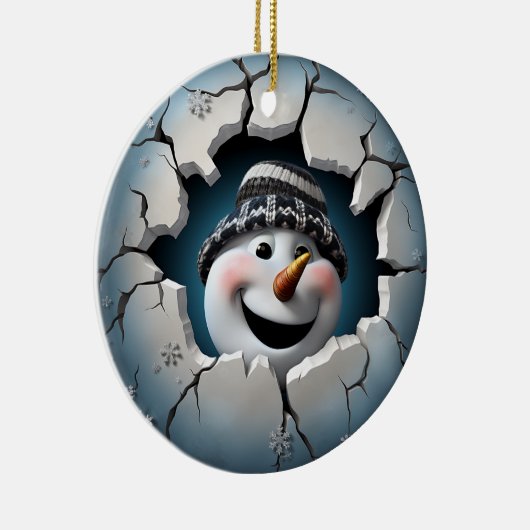 Décoration En Céramique Mignons Noël Snowman 3D (Droite)