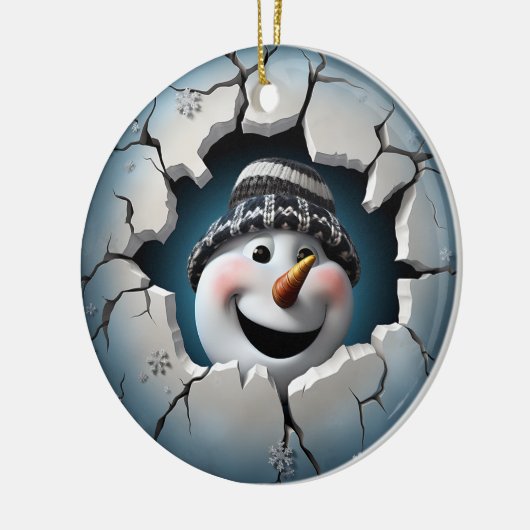 Décoration En Céramique Mignons Noël Snowman 3D (Gauche)