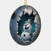 Décoration En Céramique Mignons Noël Snowman 3D (Droite)