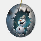 Décoration En Céramique Mignons Noël Snowman 3D (Gauche)