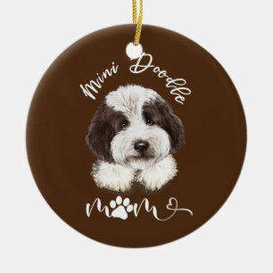 Décoration En Céramique Mini Doodle Maman Fête des Mères Goldendoodle Mama