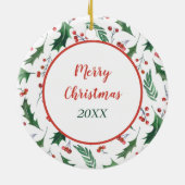 Décoration En Céramique Miniature Poodé Blanc Bordure Holly (Dos)