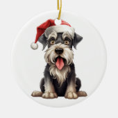 Décoration En Céramique Miniature Schnauzer de Noël chien personnalisé amu (Devant)