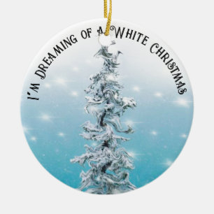Décoration En Céramique Minimal bleu glacé argent brillant à feuillage per