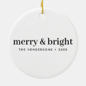 Décoration En Céramique Minimal Christmas | Merry and Bright Simple White (Dos)