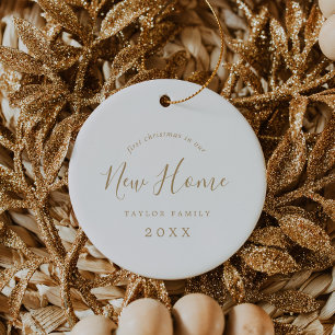 Décoration En Céramique Minimal Gold First Christmas In Our New Home Photo