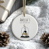 Décoration En Céramique Minimalist Hand-Drawn Baby's First Christmas