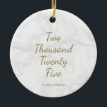 Décoration En Céramique Minimaliste 2021 Moderne Gris Marbre Personnalisé<br><div class="desc">Minimaliste 2021 Marbre gris moderne Ornement céramique de Noël personnalisé</div>