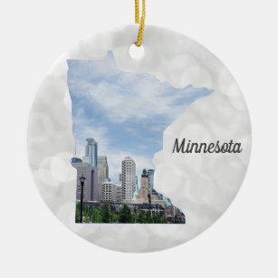 Décoration En Céramique Minnesota State Map Noël