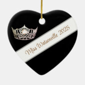 Décoration En Céramique Miss America Silver Crown & Sash Ornament (Dos)