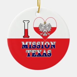 Décoration En Céramique Mission I Heart Love Texas