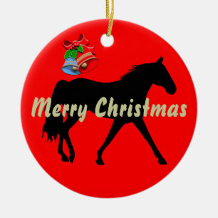 Décoration En Céramique Missouri Foxtrotter Silhouette Joyeux Noël