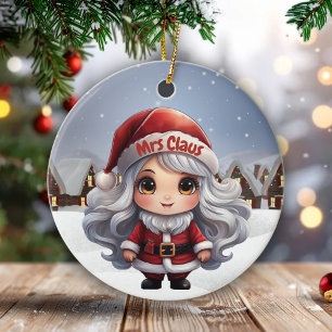 Décoration En Céramique Mme Claus Personnage Féminin Cadeau Féminin pour F