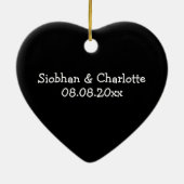 Décoration En Céramique Mme et Mme Personalized Bold Font Lesbian Mariage (Dos)