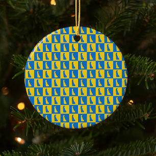 Décoration En Céramique Modèle bleu or jaune vérificateur Delaware