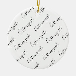 Décoration En Céramique Modèle de texte de script moderne éditable Noir
