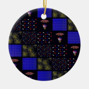 Décoration En Céramique Modèle patchwork du 4 juillet - 4 juillet