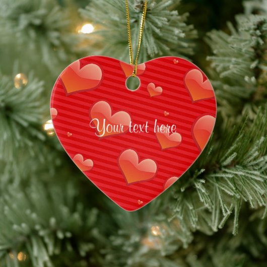 Décoration En Céramique Modèle Red Heart, personnalisable, (Arbre)