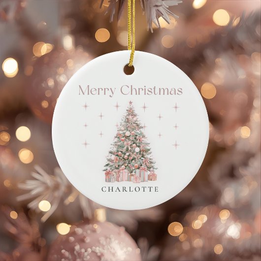 Décoration En Céramique Modern Blush Christmas Tree – Personalized Holiday