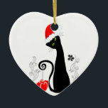 Décoration En Céramique Modern Christmas Kitty<br><div class="desc">Modern Christmas Kitty wearing Santa Hat</div>