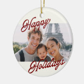Décoration En Céramique Modern Photo Happy Holidays Family Keepsake (Gauche)