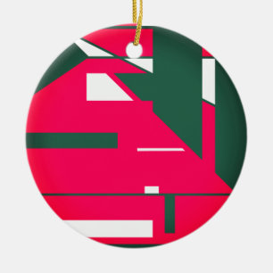 Décoration En Céramique Moderne du milieu du siècle en cerisier rouge blan