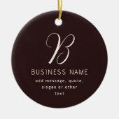 Décoration En Céramique Moderne Élégant Nom commercial Monogramme | Brun f (Devant)