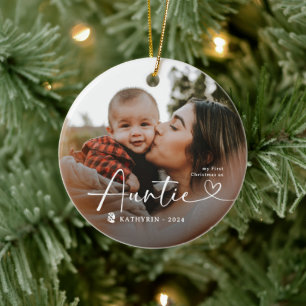 Décoration En Céramique Moderne Élégant Premier Noël en tant que Tante Pho
