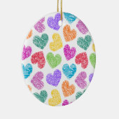 Décoration En Céramique Moderne Vibrant Rainbow Doodle Hearts mignon Motif (Droite)