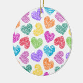 Décoration En Céramique Moderne Vibrant Rainbow Doodle Hearts mignon Motif (Gauche)