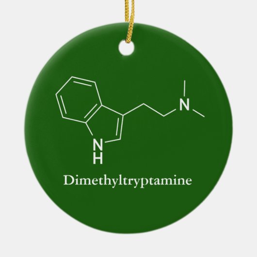 Décoration En Céramique Molécule de DMT Diméthyltryptamine Chimie (Devant)