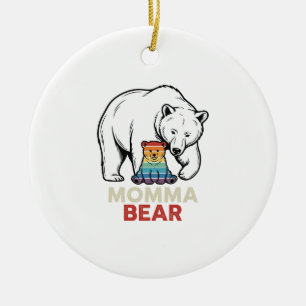 Décoration En Céramique Momma Bear Arc-en-ciel Design de T-shirt avec Grav