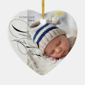 Décoration En Céramique Mon 1er Noël Script Photo Snowflake Heart (Devant)