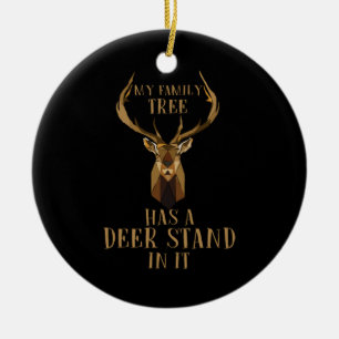 Décoration En Céramique Mon Arbre Familial A Un Deer Stand Dans La Chasse