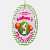 Décoration En Céramique Mon bébé (nom)1er Noël (Gauche)