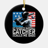 Décoration En Céramique Mon Capteur De Baseball Préféré M'Appelle Papa Pèr (Devant)