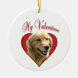 Décoration En Céramique Mon Golden Retriever Valentine