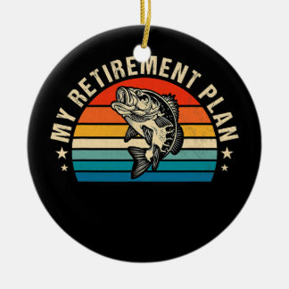 Décoration En Céramique Mon plan de retraite de pêcheHumour de poisson amu