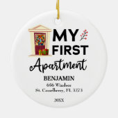 Décoration En Céramique Mon premier appartement 2025 Personnalisé Noms et (Dos)